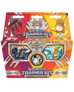 CAJA POKEMON TRADING CARD GAME SUN AND MOON TRAINER KIT LYCANROC AND ALOLAN RAICHI
