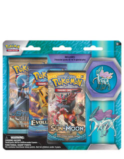 TRIPLE SOBRE POKEMON TRADING CARD GAME LEGENDARY BEASTS SUICUNE PIN COLLECTION