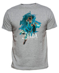 PLAYERA ZELDA BREATH OF THE WILD LINK ARQUERO GRIS GRANDE