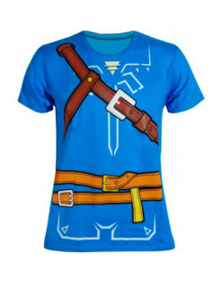 PLAYERA ZELDA BREATH OF THE WILD LINK COSPLAY AZUL CHICA