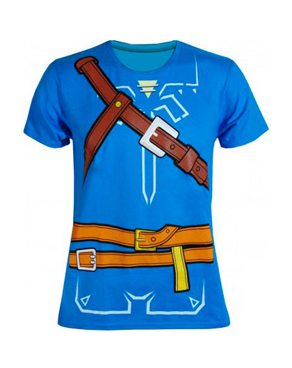 PLAYERA ZELDA BREATH OF THE WILD LINK COSPLAY AZUL XGRANDE