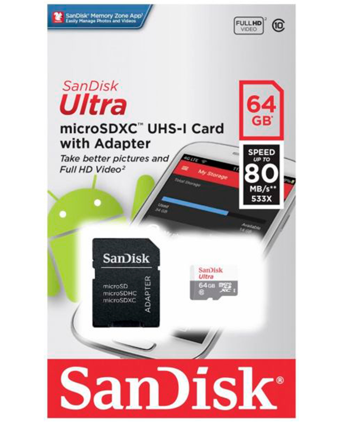 MEMORIA MICRO SD SANDISK ULTRA SDXC 64GB CON ADAPTADOR - Image 2