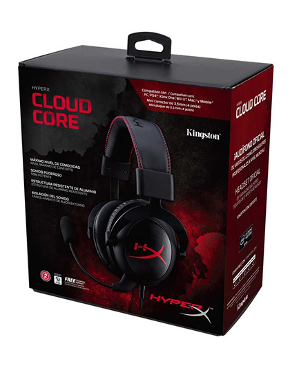 HEADSET PC HYPERX CLOUD CORE NEGRO Y ROJO - Image 2