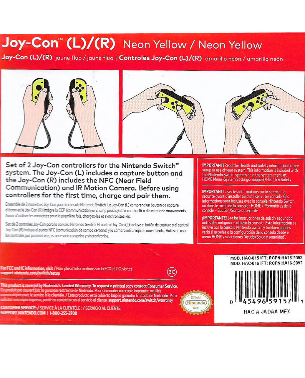 CONTROLES JOY CON L R AMARILLO NEON - Image 4