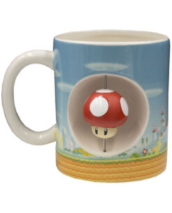 TAZA DE CERAMICA CON SPINNER SUPER MARIO HONGO