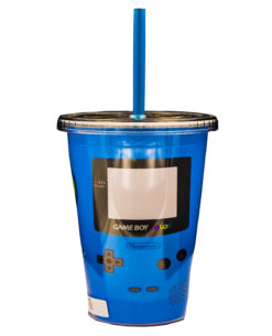 VASO DE PLASTICO CON POPOTE GAME BOY COLOR