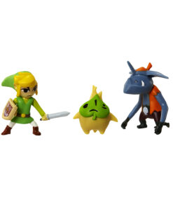 FIGURA MUNDO NINTENDO ZELDA THE WIND WAKER PAQUETE TRIPLE LINK MAKAR Y BOKOBLIN