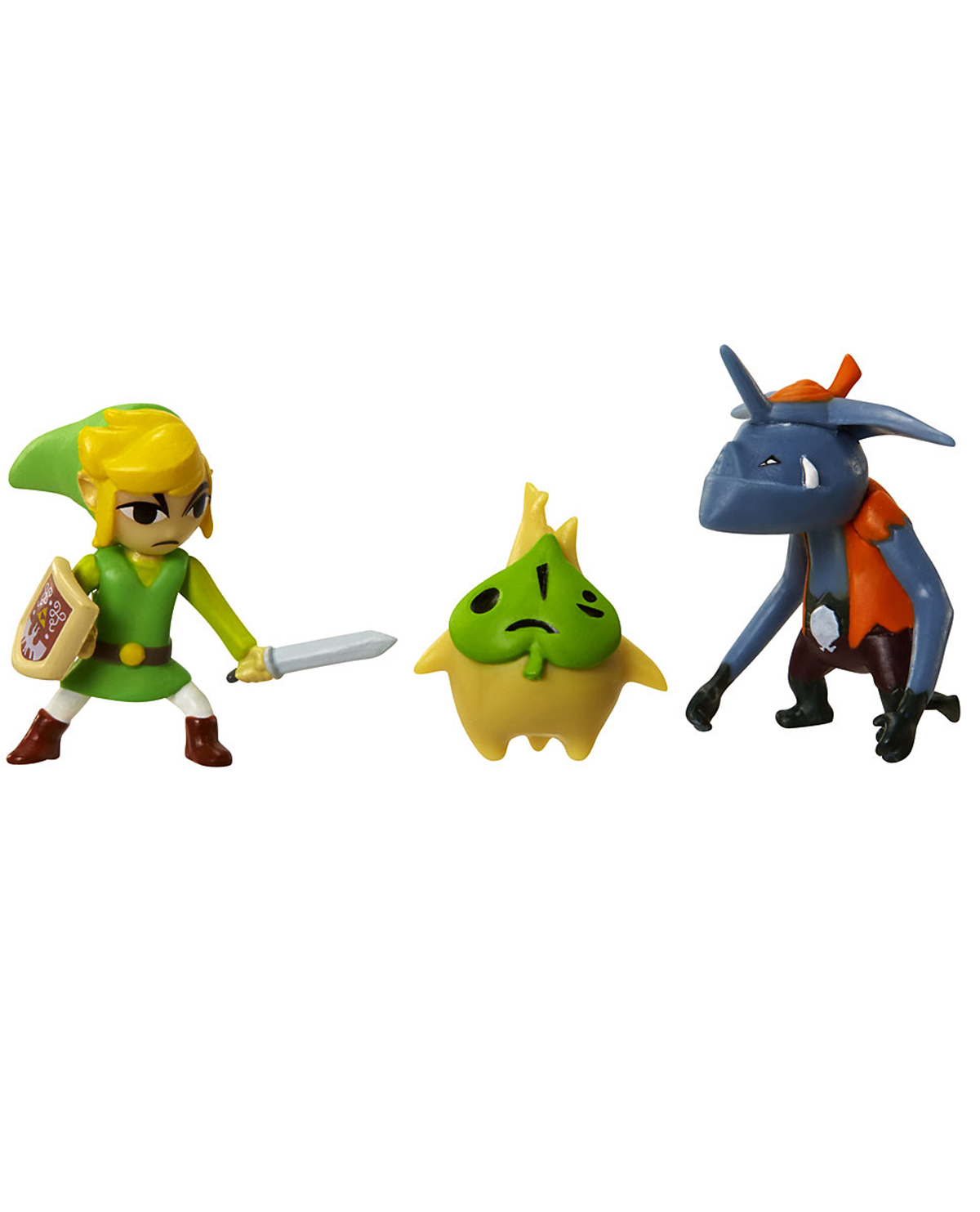 FIGURA MUNDO NINTENDO ZELDA THE WIND WAKER PAQUETE TRIPLE LINK MAKAR Y BOKOBLIN