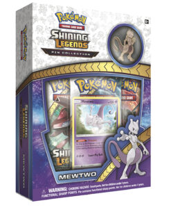 CAJA POKEMON TRADING CARD GAME SHINING LEGENDS MEWTWO PIN COLLECTION