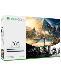CONSOLA XBOX ONE S BLANCO 1TB CON ASSASSINS CREED ORIGINS Y RAINBOSW SIX SIEGE