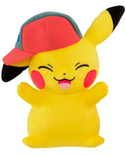 PELUCHE POKEMON PIKACHU CON GORRA SILVER GOLD 25 CM