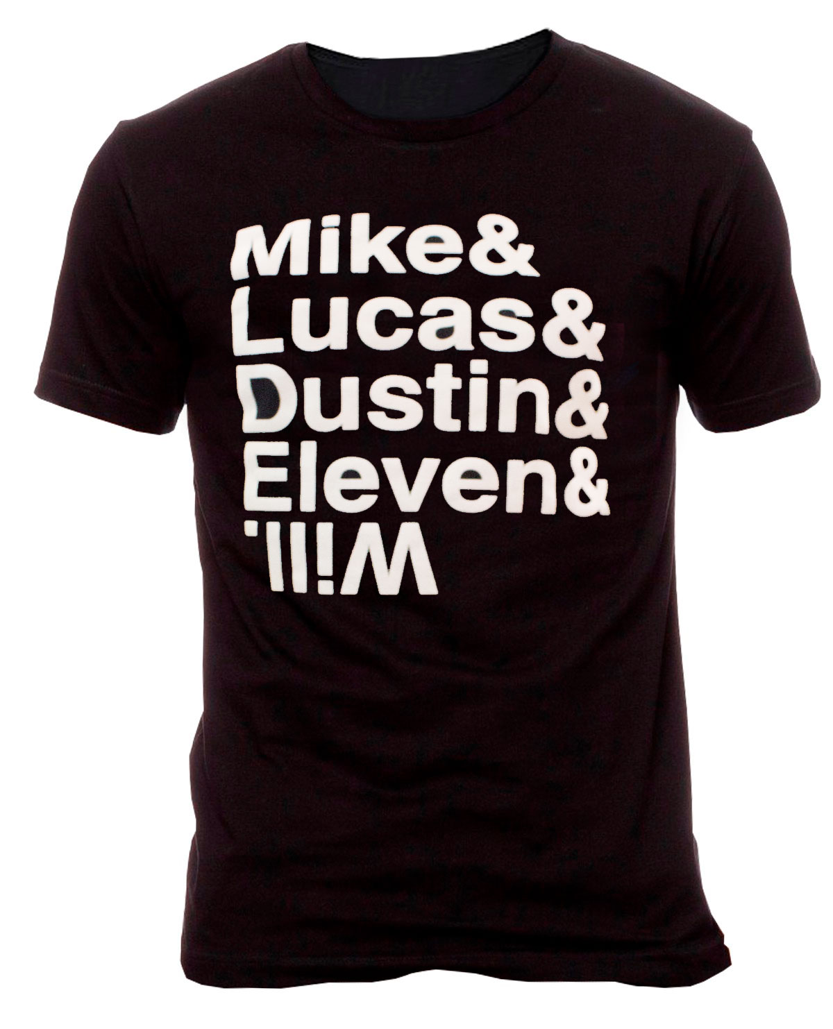 PLAYERA STRANGER THINGS NOMBRES NEGRA MEDIANA