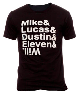 PLAYERA STRANGER THINGS NOMBRES NEGRA EXTRA GRANDE