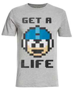 PLAYERA MEGA MAN GET A LIFE GRIS MEDIANA