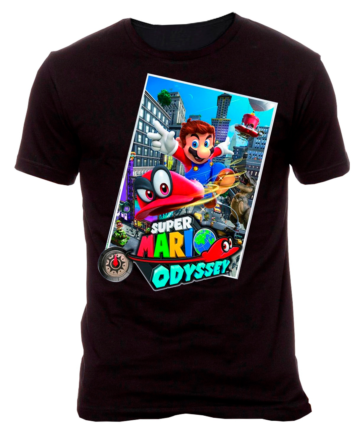 PLAYERA SUPER MARIO ODYSSEY NEGRA CHICA
