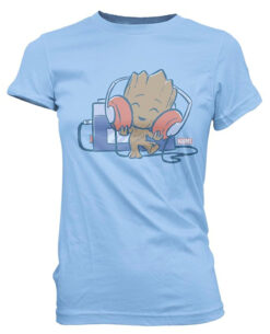 PLAYERA POP GUARDIANS OF THE GALAXY BEBE GROOT AZUL GRANDE