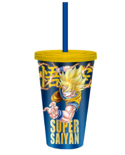 VASO DE PLASTICO DRAGON BALL Z GOKU SUPER SAIYAN AZUL