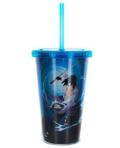VASO DE PLASTICO NARUTO SASUKE AZUL