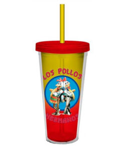 VASO DE PLASTICO CON POPOTE BREAKING BAD LOS POLLOS HERMANOS