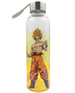 BOTELLA DE VIDRIO DRAGON BALL Z GOKU TRAIN TO WIN