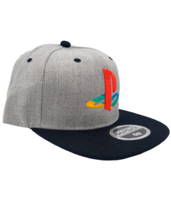 GORRA SNAPBACK PLAYSTATION LOGO RETRO GRIS