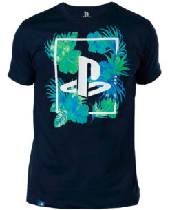 PLAYERA PLAYSTATION TROPICAL AZUL MEDIANA