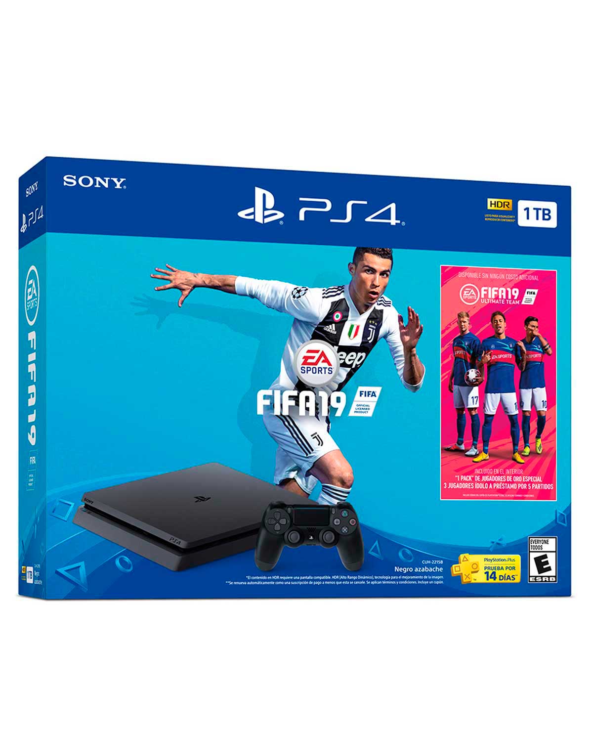 CONSOLA PLAYSTATION 4 SLIM NEGRO 1TB CON FIFA 19