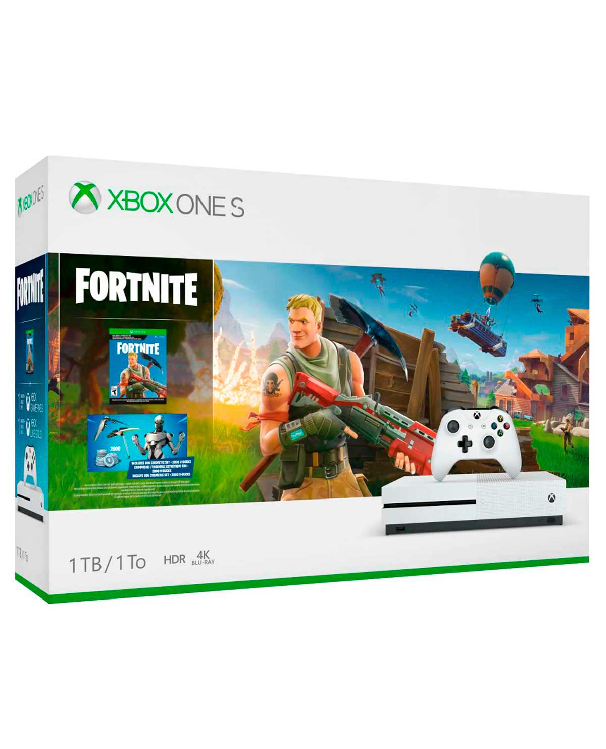 CONSOLA XBOX ONE S BLANCO 1TB CON FORTNITE