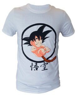 PLAYERA BLANCA DRAGON BALL SON GOKU MEDIANA