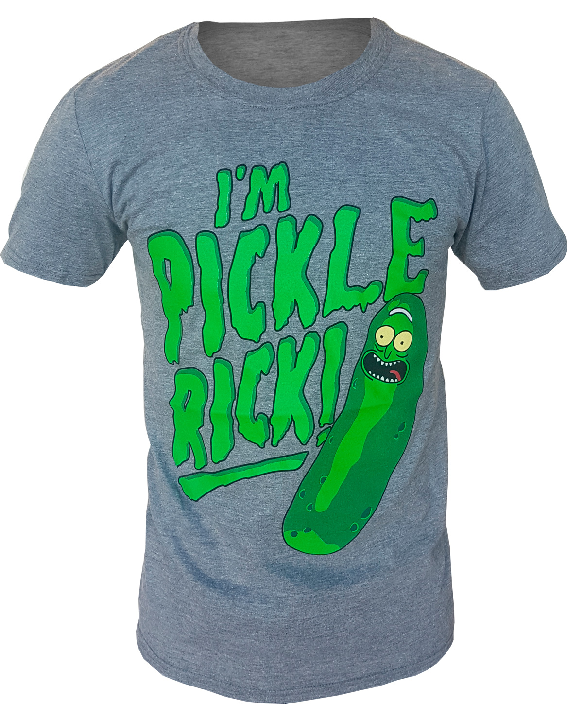 PLAYERA RICK AND MORTY PICKLE RICK GRIS CHICA