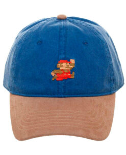 GORRA CLASICA SUPER MARIO PIXEL AZUL