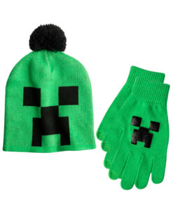 GORRO BEANIE CON GUANTES MINECRAFT CREEPER