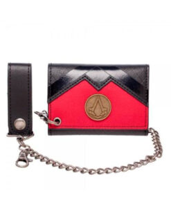 CARTERA CON CADENA NEGRA ASSASSINS CREED LOGO
