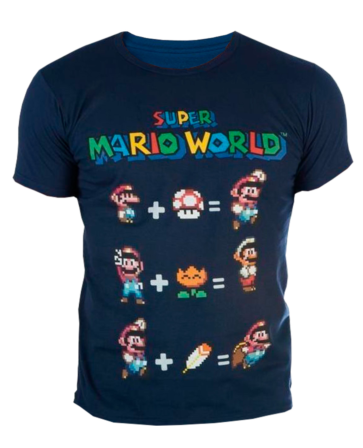 PLAYERA SUPER MARIO WORLD AZUL MEDIANA