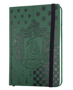 LIBRETA PASTA DURA HARRY POTTER SLYHERIN CREST VERDE