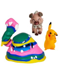 SET FIGURAS DE BATALLA POKEMON ALOLAN MUK PIKACHU Y ROCKRUFF
