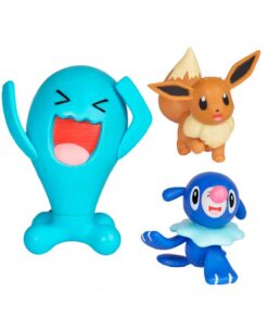 SET FIGURAS DE BATALLA  POKEMON POPPLIO EEEVEE Y WOBBUFFET