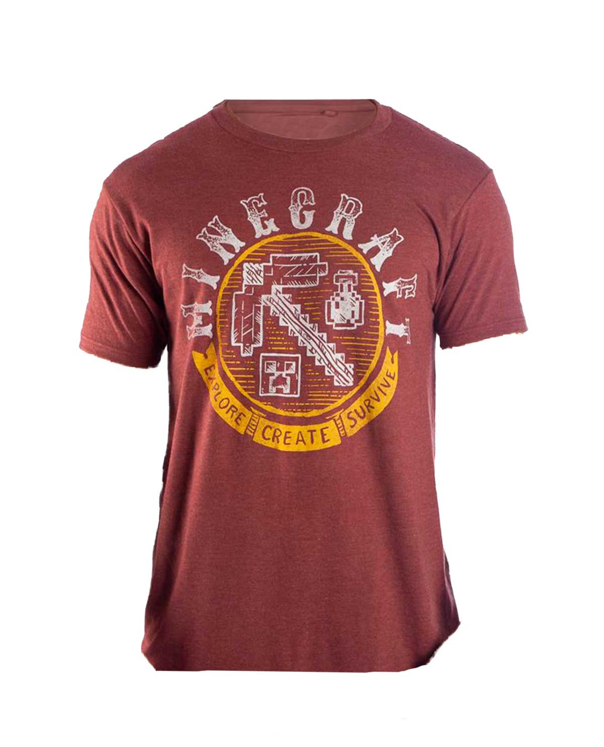 PLAYERA MINECRAFT EXPLORE CREATE SURVIVE CAFE CHICA