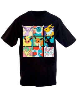 PLAYERA POKEMON EVOLUCIONES EEVEE NEGRA GRANDE