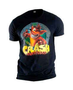 PLAYERA CRASH BANDICOOT LOGO CIRCULAR NEGRA MEDIANA