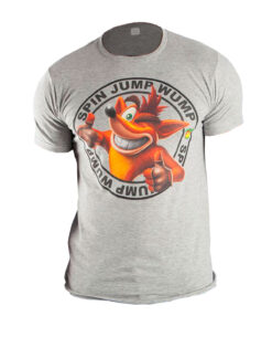 PLAYERA CRASH BANDICOOT LOGO CIRCULAR GRIS CHICA