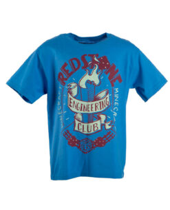 PLAYERA JUVENIL MINECRAFT REDSTONE ENGINEERING CLUB AZUL GRANDE