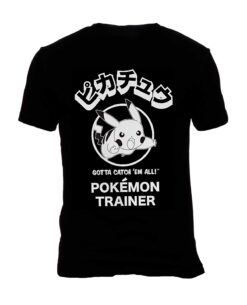 PLAYERA POKEMON PIKACHU POKEMON TRAINER NEGRA MEDIANA