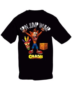 PLAYERA CRASH BANDICOOT SPIN JUMP WUMP NEGRA GRANDE