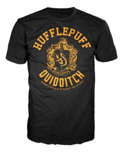 PLAYERA HARRY POTTER HUFFLEPUFF QUIDDITCH NEGRA MEDIANA