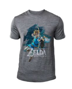 PLAYERA THE LEGEND OF ZELDA BREATH OF THE WILD LINK GRIS GRANDE