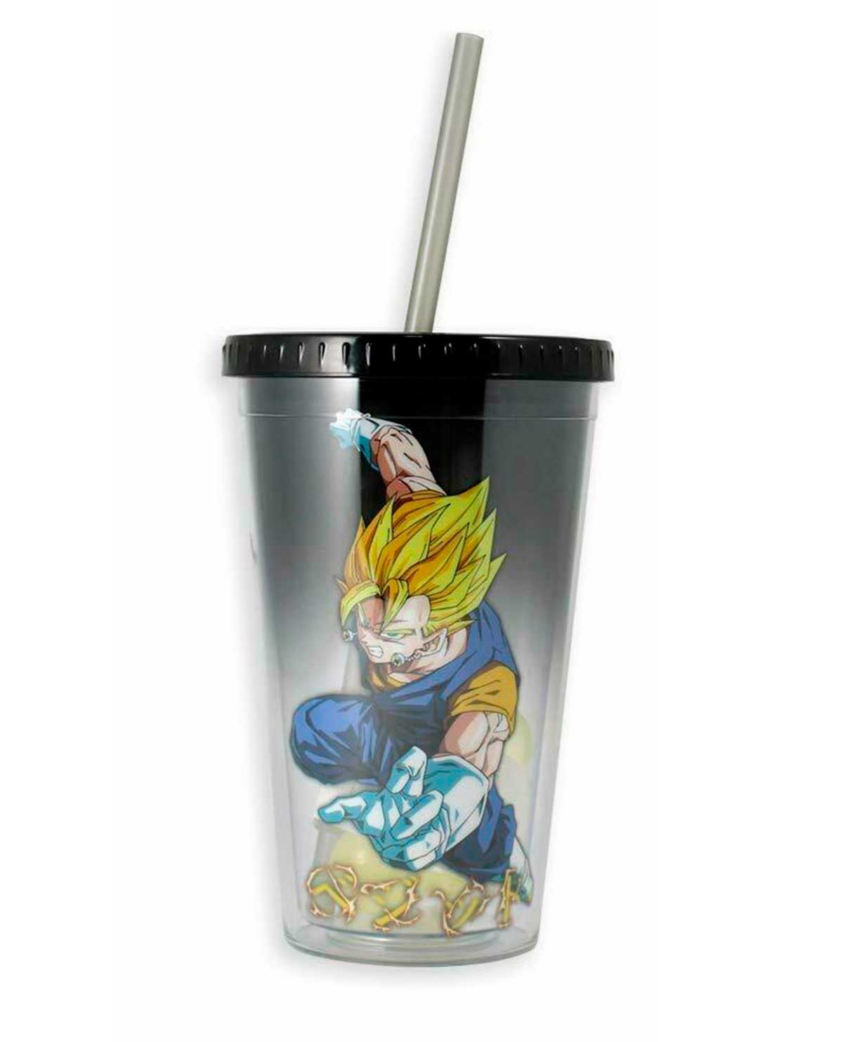 VASO DE PLASTICO DRAGON BALL Z CON CUBOS DE HIELO MOLDEADOS