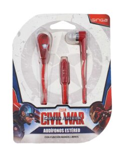 AUDIFONOS EARBUDS MARVEL IRON MAN ROJOS