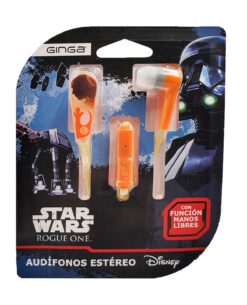 AUDIFONOS EARBUDS STAR WARS ROGUE ONE NARANJAS