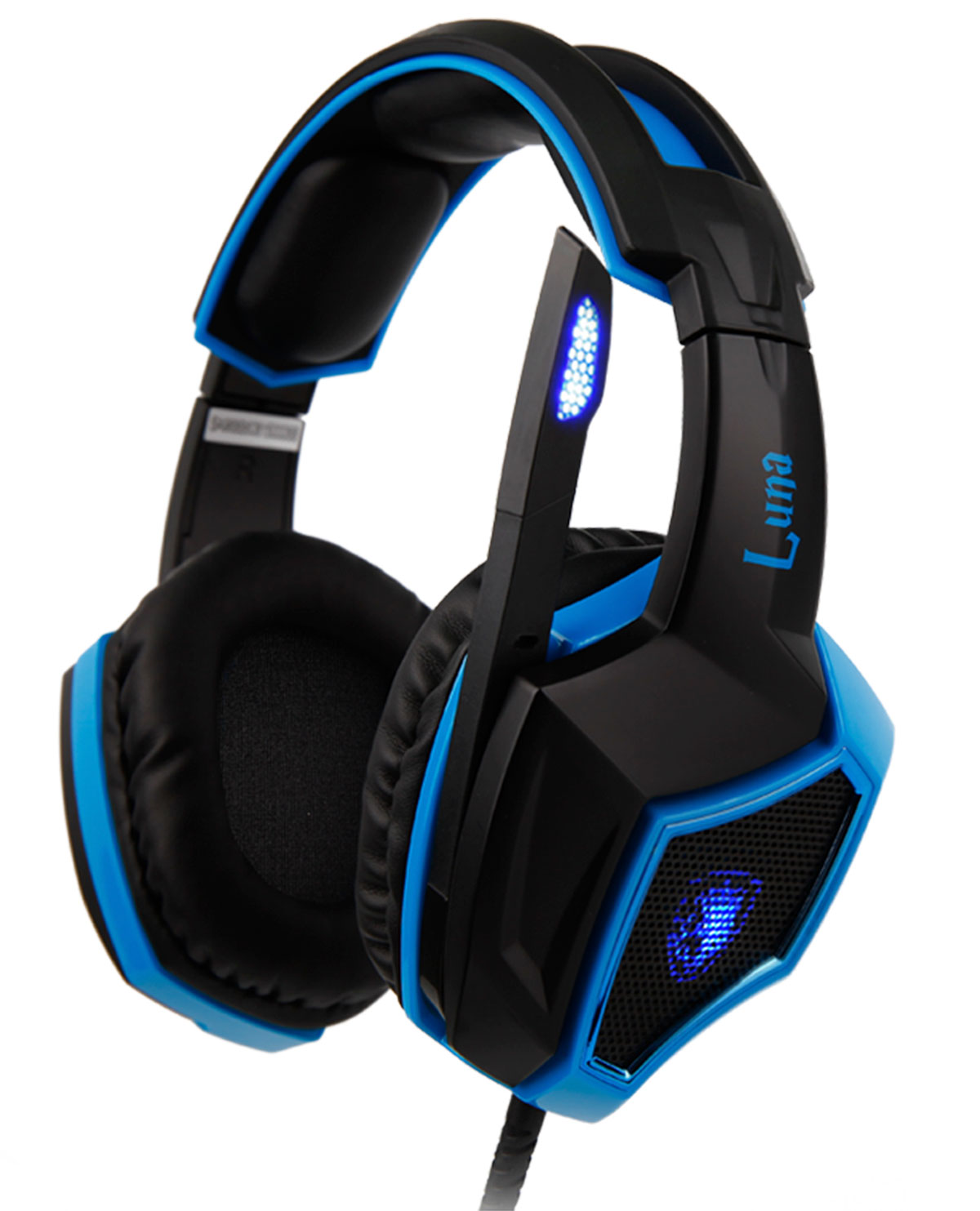 HEADSET PC ALAMBRICO SADES LUNA NEGRO Y AZUL - Image 2
